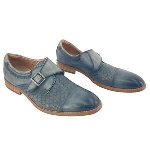 Stacy Adams Blue Leather Monk Strap Dress Shoes Women’s Size 7.5 Preowned